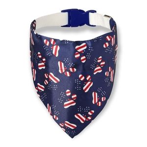 Patriotic Dog Bandana Collar Cover American Flag Paw Print Small Dog or Cat